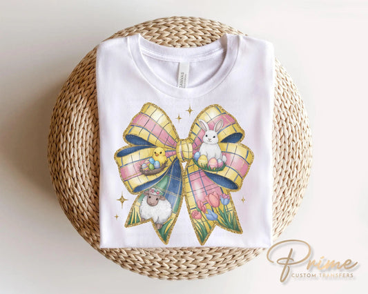 Easter DTF Transfer, Ready to Press, T-shirt Transfer, Heat Transfer, Direct to Film, Spring, Religious, Bunny, Lamb, Coquette Easter Bow