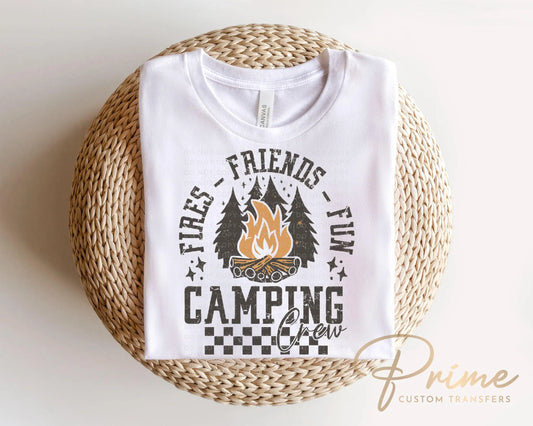 Camping DTF Transfer, Ready to Press, T-shirt Transfer, Heat Transfer, Direct to Film, Outdoor Adventure Vacation, Group, Trip, Camping Crew