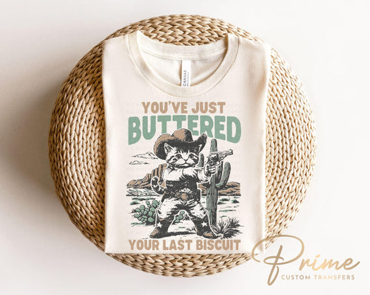 Western DTF Transfer, Ready to Press, T-shirt Transfers Heat Transfer, Direct to Film, Retro Style, Country, Cowboy, Funny Western Cat