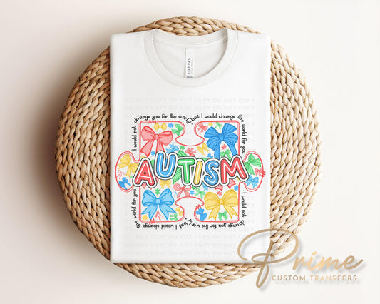 Autism Awareness DTF Transfer, Ready to Press, T-shirt Transfer, Heat Transfer, Direct to Film, Autism Mama, Puzzle, Special Education