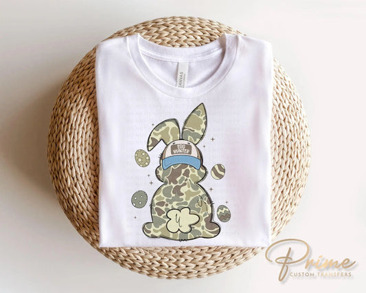 Easter DTF Transfers, Ready to Press, T-shirt Transfers, Heat Transfer, Direct to Film, Boy, Kids, Doodle, Egg Hunter Camo Easter Bunny