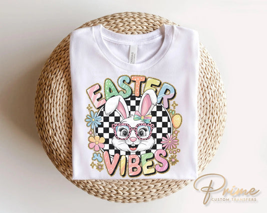 Easter DTF Transfer, Ready to Press, T-shirt Transfer, Heat Transfer, Direct to Film, Bunny, Glitter, Brushstroke, Coquette Easter Vibes