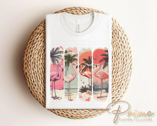 Flamingo DTF Transfers, Ready to Press, T-shirt Transfers, Heat Transfer, Direct to Film, Sublimation, Funny, Beach Shirt, Summer, Girly