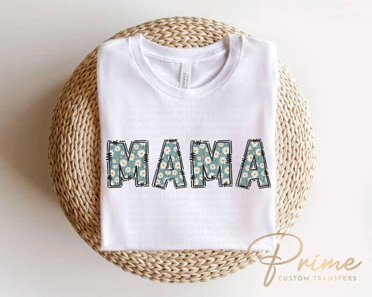 Mother's Day DTF Transfers, Ready to Press, T-shirt Transfers, Shirt Heat Transfer, Direct to Film, Doodle, Gift for Mom, Floral, Mama Daisy