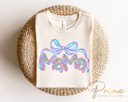 Mother's Day DTF Transfer, Ready to Press, T-shirt Transfers, Heat Transfer, Direct to Film, Preppy, Neon Flowers, Coquette Bow, Brushstroke