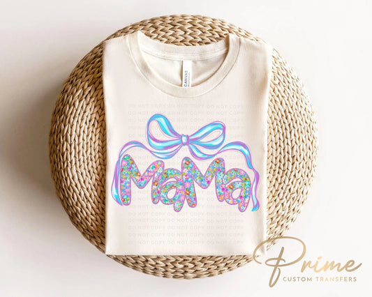 Mother's Day DTF Transfer, Ready to Press, T-shirt Transfers, Heat Transfer, Direct to Film, Preppy, Neon Flowers, Coquette Bow, Brushstroke
