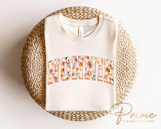 Mother's Day DTF Transfers, Ready to Press, T-shirt Transfers, Heat Transfer, Direct to Film, Gift for Grandma, Flowers, Boho, Floral Nonnie