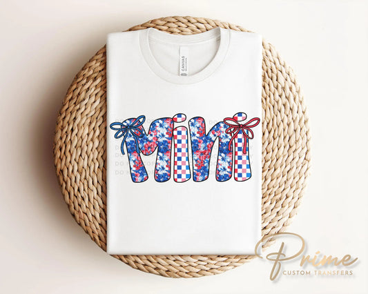 4th of July DTF Transfer, Ready to Press, T-shirt Transfer, Heat Transfer, Direct to Film, Memorial Day, America, Bows, USA Coquette Mini