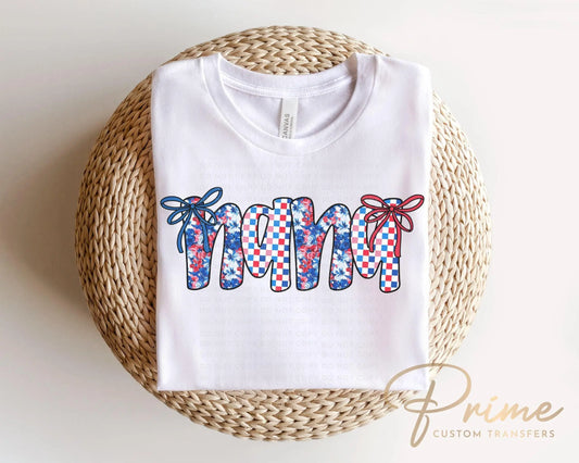 4th of July DTF Transfer, Ready to Press, T-shirt Transfer, Heat Transfer, Direct to Film, Memorial Day, America, Bows, USA Coquette Nana