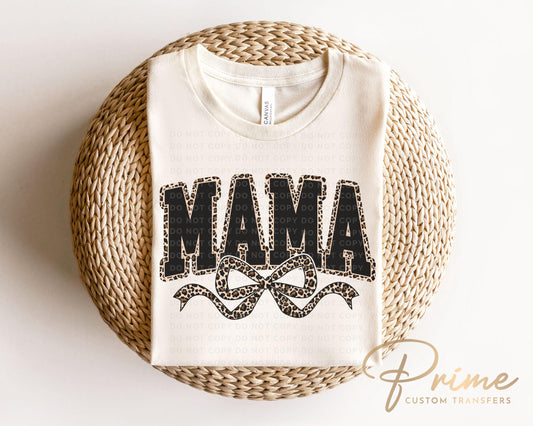 Coquette Mama Leopard DTF Transfer, Ready to Press, T-shirt Transfer, Heat Transfer, Direct to Film, Bow, Cheetah, Mother's Day Gift for Mom