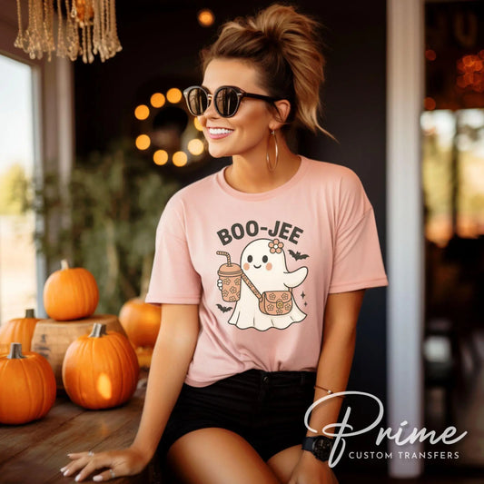 Boo-Jee Halloween Ghost DTF Transfers, Ready to Press, T-shirt Transfers, Heat Transfer, Sublimation Transfers, Direct to Film, Fall