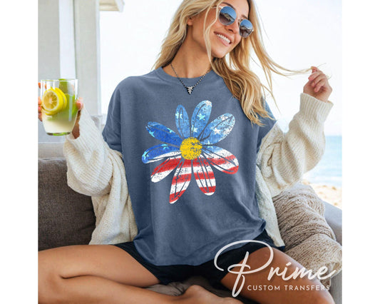 4th of July DTF Transfers, Ready to Press, Sublimation Transfers, Heat Transfer, Direct to Film, Memorial Day, Flag, Trendy, Viral, Flower