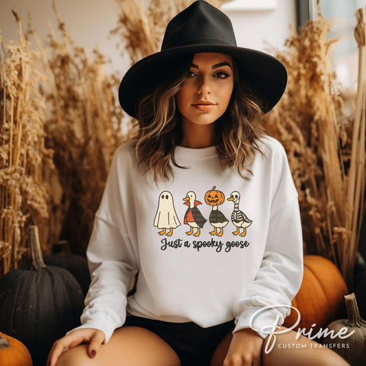 Halloween DTF Transfer, Ready to Press, Sublimation Transfer, Heat Transfer, Direct to Film, Spooky Season, Fall Shirt Transfer, Silly Goose
