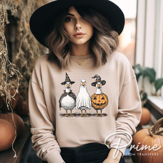 Halloween DTF Transfer, Ready to Press, Transfer, Heat Transfer, Direct to Film, Autumn, Skeleton, Spooky Season, Halloween Ghost Goose