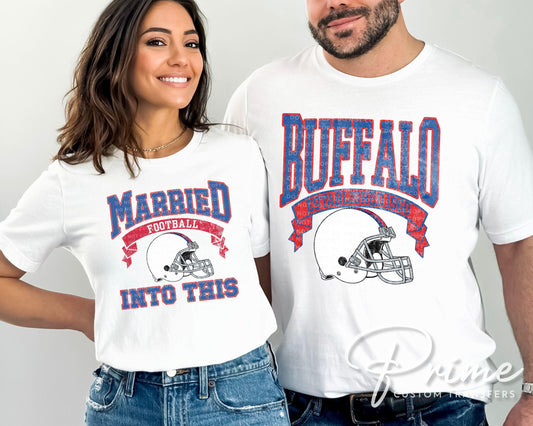 New York Football DTF Transfers, Ready to Press, T-shirt Transfers, Heat Transfer, Direct to Film, Sports, Wife Matching, Married Into This
