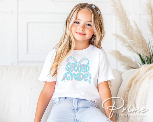 Coquette Second Grade DTF Transfer, Ready to Press, T-shirt Transfer, Heat Transfer, Direct to Film, Back to School, First Day Of School