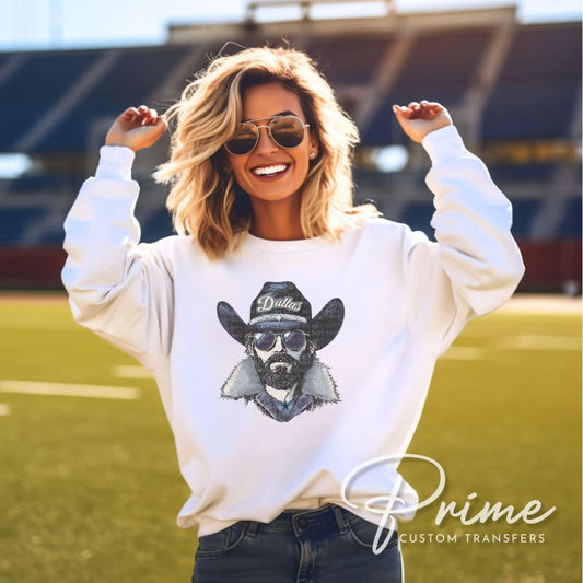 Dallas Football DTF Transfer, Ready to Press, T-shirt Transfer, Heat Transfer, Direct to Film, Sports Fan Apparel, Game Day, Football Mascot