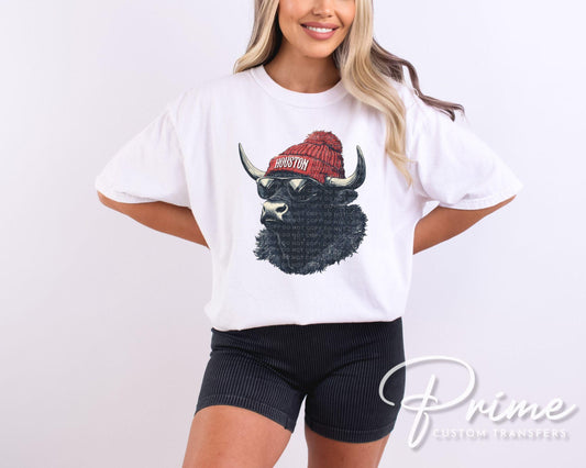 Houston Football DTF Transfer, Ready to Press, T-shirt Transfers, Heat Transfer, Direct to Film, Sports Fan Apparel, Game Day, Animal Mascot