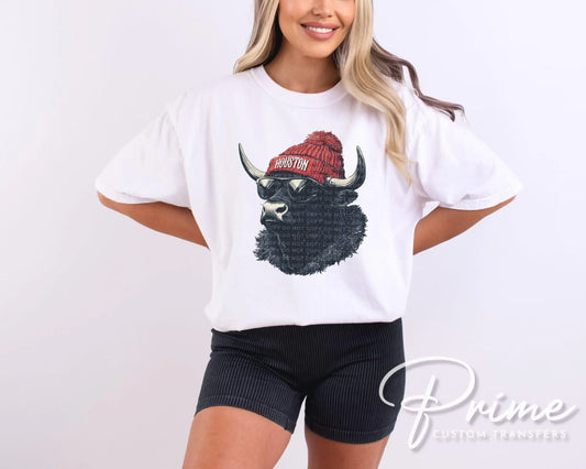 Houston Football DTF Transfer, Ready to Press, T-shirt Transfers, Heat Transfer, Direct to Film, Sports Fan Apparel, Game Day, Animal Mascot