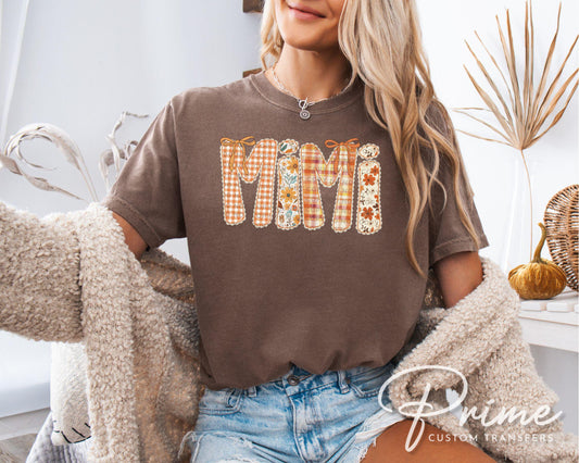 Coquette Preppy Floral Fall Mimi DTF Transfer, Ready to Press, T-shirt Transfers, Direct to Film, Lace, Ribbon, Autumn, Gift for Mimi