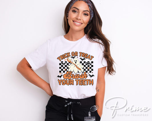 Halloween Dental DTF Transfer, Ready to Press, T-shirt Transfer, Heat Transfer, Direct to Film, Dental Assistant, Dentist, Tooth Brush