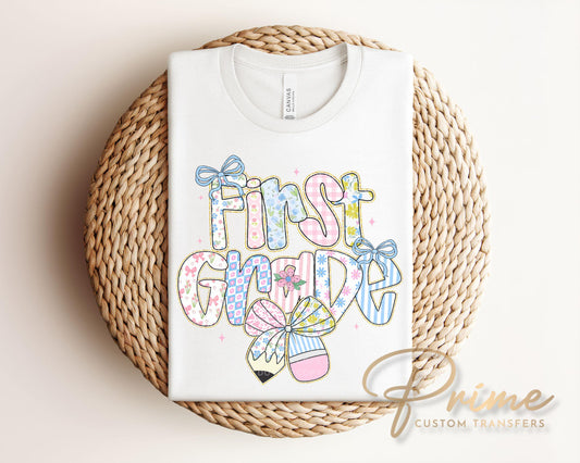 Coquette First Day of School DTF Transfer, Ready to Press, T-shirt Transfer, Heat Transfer, Direct to Film, Back to School, Girly, Preppy