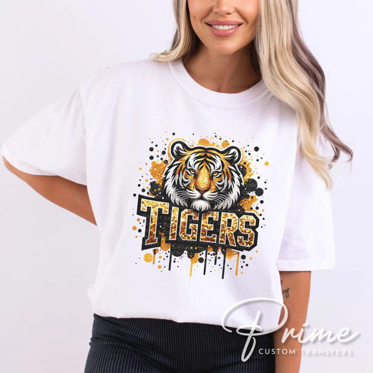 Tiger Mascot DTF Transfer, Ready to Press, T-shirt Transfer, Heat Transfer, Direct to Film, Sport Fan, Football, Baseball, Basketball