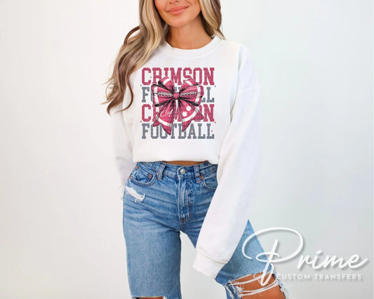 Alabama Coquette Football DTF Transfer, Ready to Press, Direct to Film