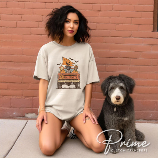 Halloween Dogs DTF Transfers, Ready to Press, T-shirt Transfers, Heat Transfer, Direct to Film, Pet Lover, Truck, Dog Mom