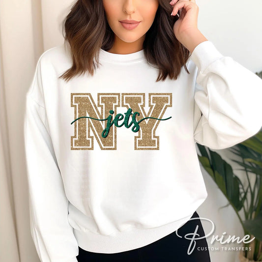 New York Football DTF Transfer | Direct to Film | Faux Glitter