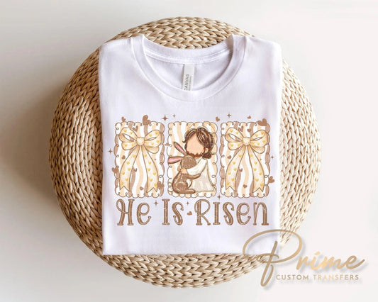 He is Risen DTF Transfer, Christian Easter T-shirt Design