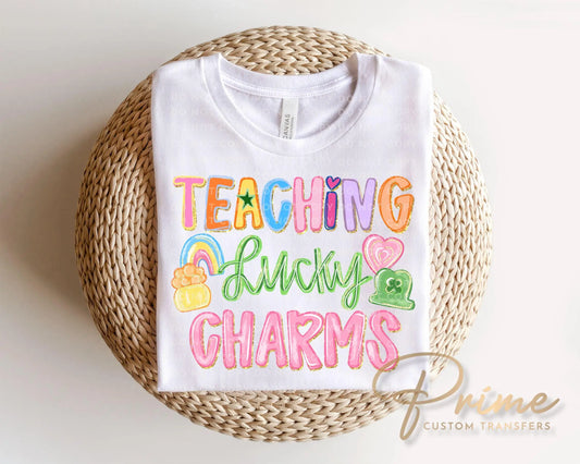 Teaching Lucky Charms DTF Transfer, St Patrick's Day Tshirt Design