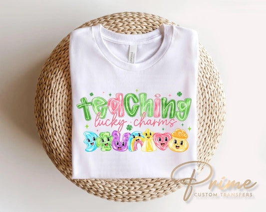 Teaching Lucky Charms DTF Transfer, St Patrick's Day Tshirt Design