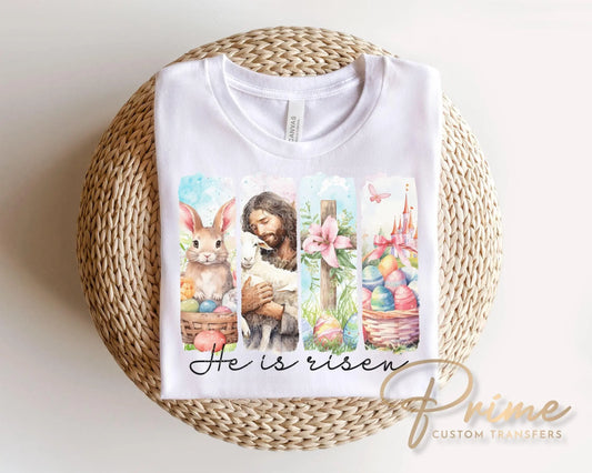 He is Risen DTF Transfer, Christian Easter T-shirt Design