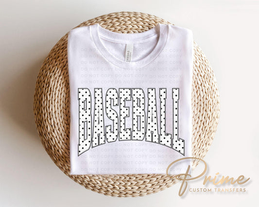 Polka Dots Baseball DTF Transfer | Sport Mama Tshirt Design