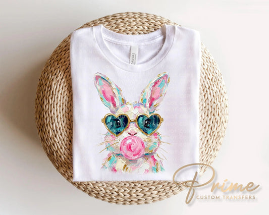 Brushstroke Easter Bunny DTF Transfer, Ready to Press, Kids Tshirt Design