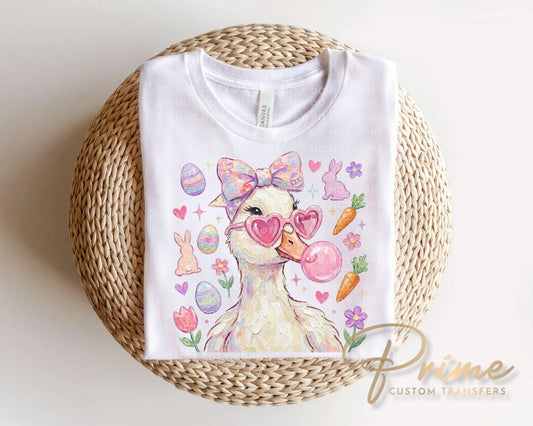 Coquette Easter Goose DTF Transfer, Ready to Press, Tshirt Design