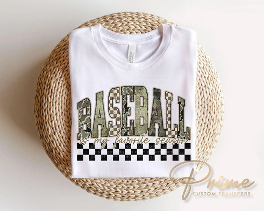 Camo Baseball Mama DTF Transfer, Ready to Press, Sport Mama Tshirt Design