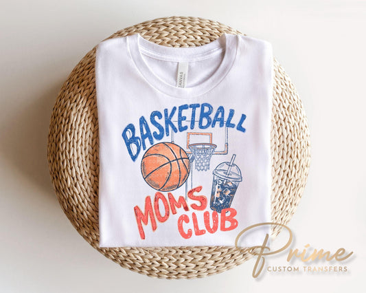 Basketball Moms Club DTF Transfer, Trendy Game Day Tshirt Design