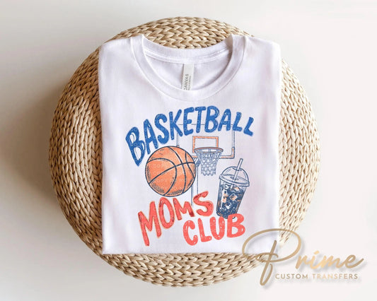 Basketball Moms Club DTF Transfer, Trendy Game Day Tshirt Design