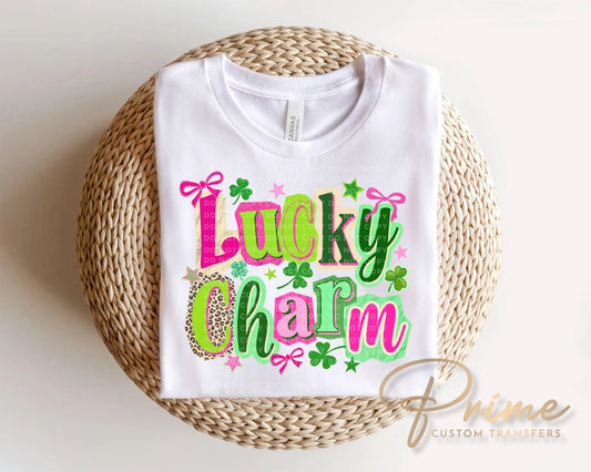 Lucky Charm DTF Transfer, St Patrick's Day Tshirt Design