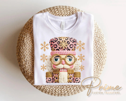 Faux Glitter Nutcracker Ballet DTF Transfer, Ready to Press, Christmas Tshirt Design