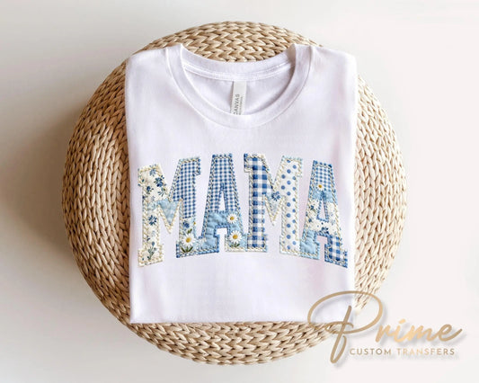 Patchwork Quilted Mama DTF Transfer, Ready to Press Tshirt Design, Mother's Day Gift