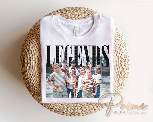 Baseball Legends Never Die DTF Transfer, Ready to Press, Trendy Tshirt Design