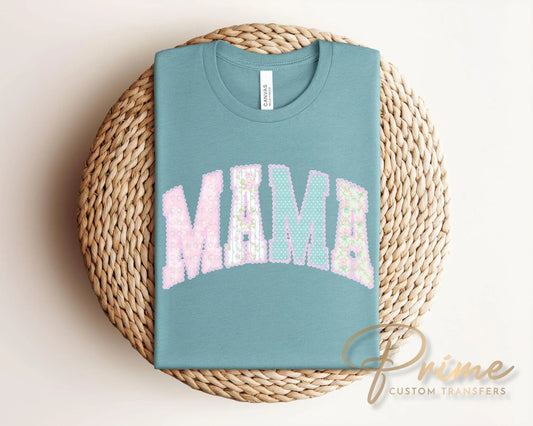 Faux Lace Mama DTF Transfer, Preppy Tshirt Design, Mother's Day Gift