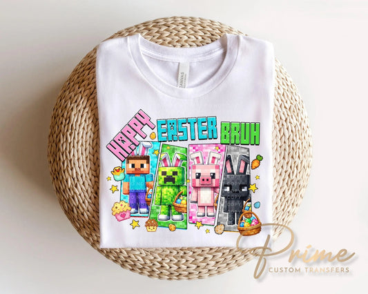 Happy Easter DTF Transfer, Ready to Press, Kids Gamer Tshirt Design