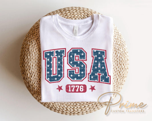 USA 1776 DTF Transfer, Ready to Press, 4th of July Tshirt Design