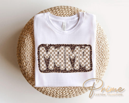 Leopard Mama DTF Transfer, Ready to Press, Tshirt Design for Mother's Day