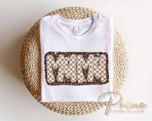 Leopard Mama DTF Transfer, Ready to Press, Tshirt Design for Mother's Day