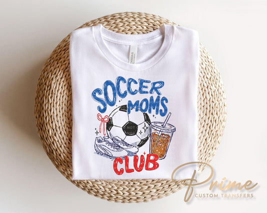 Soccer Moms Club DTF Transfer, Ready to Press, Game Day T-shirt Design